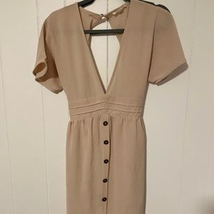 Tan Button Dress